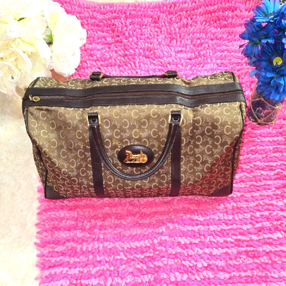 Celine‎ Vintage Brown Monogram Duffel Bag